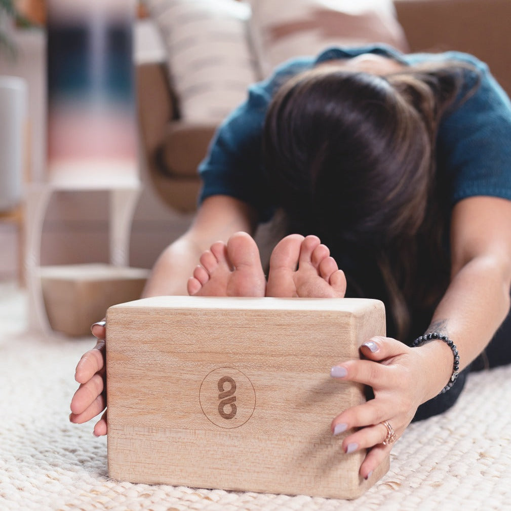 Yoga Block | Balsa Wood + Beeswax Block in Use for Yoga