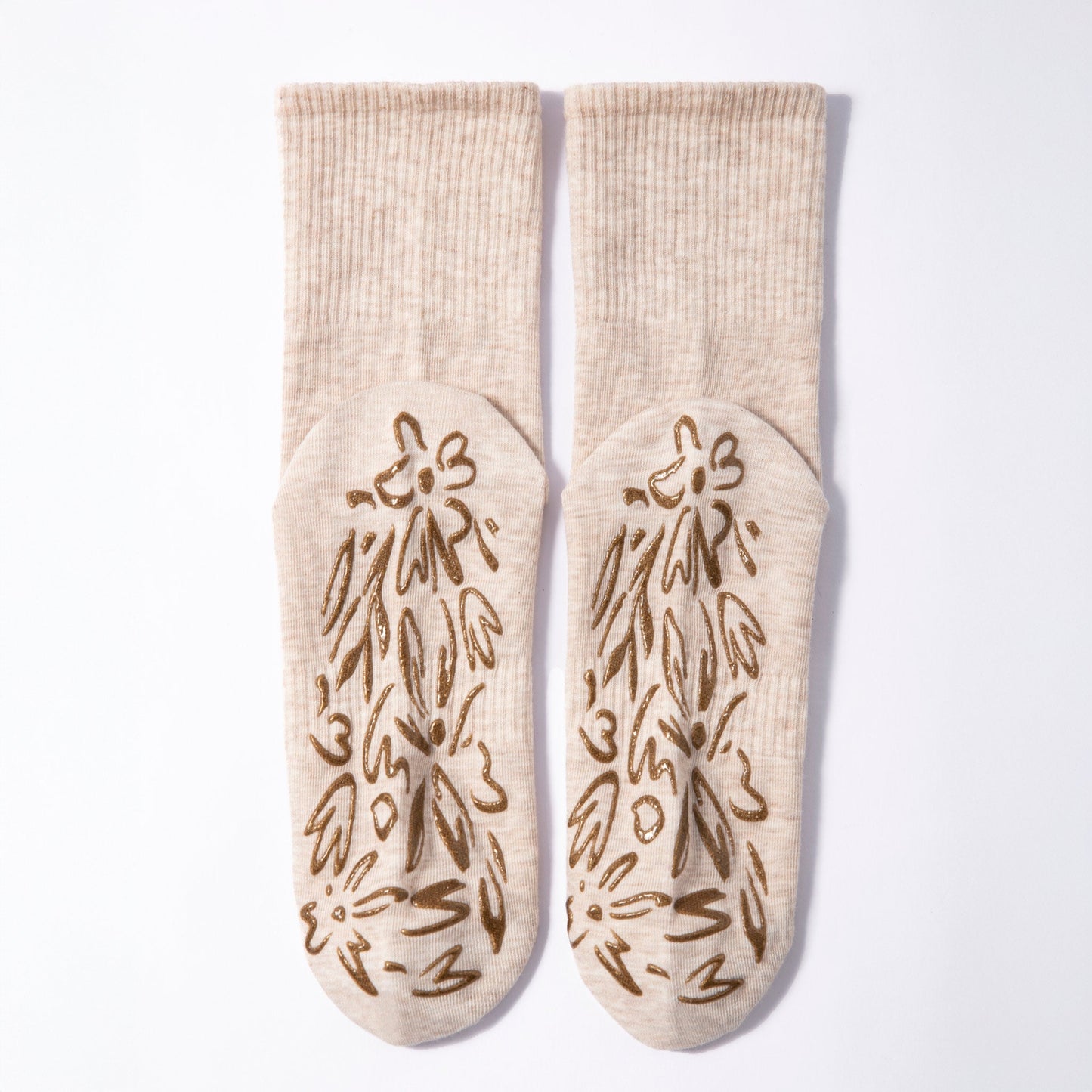 Beige Yoga Socks – Organic Cotton (2 pairs)