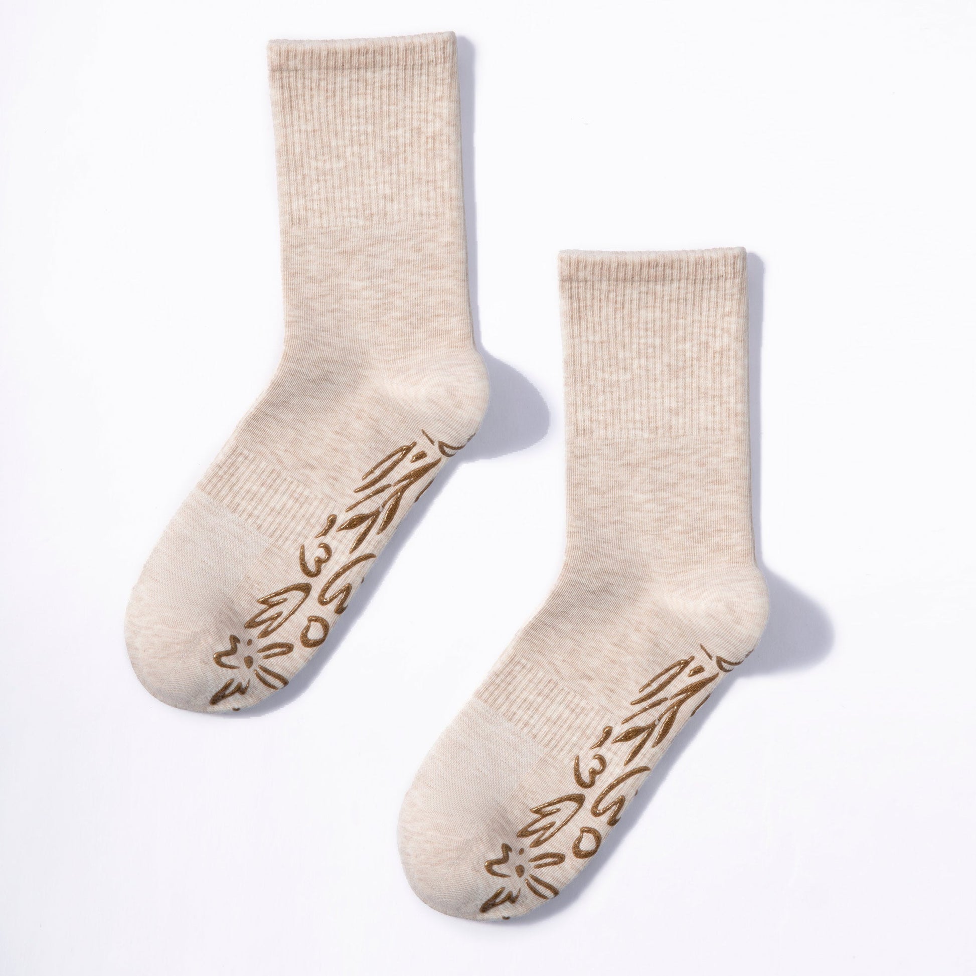 Beige Yoga Socks – Organic Cotton (2 pairs)