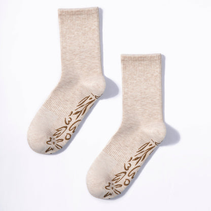 Beige Yoga Socks – Organic Cotton (2 pairs)