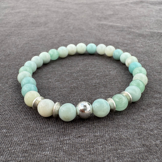 Blue Amazonite 6mm Mala Bracelet