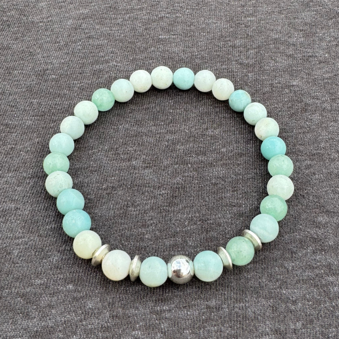 Blue Amazonite 6mm Mala Bracelet