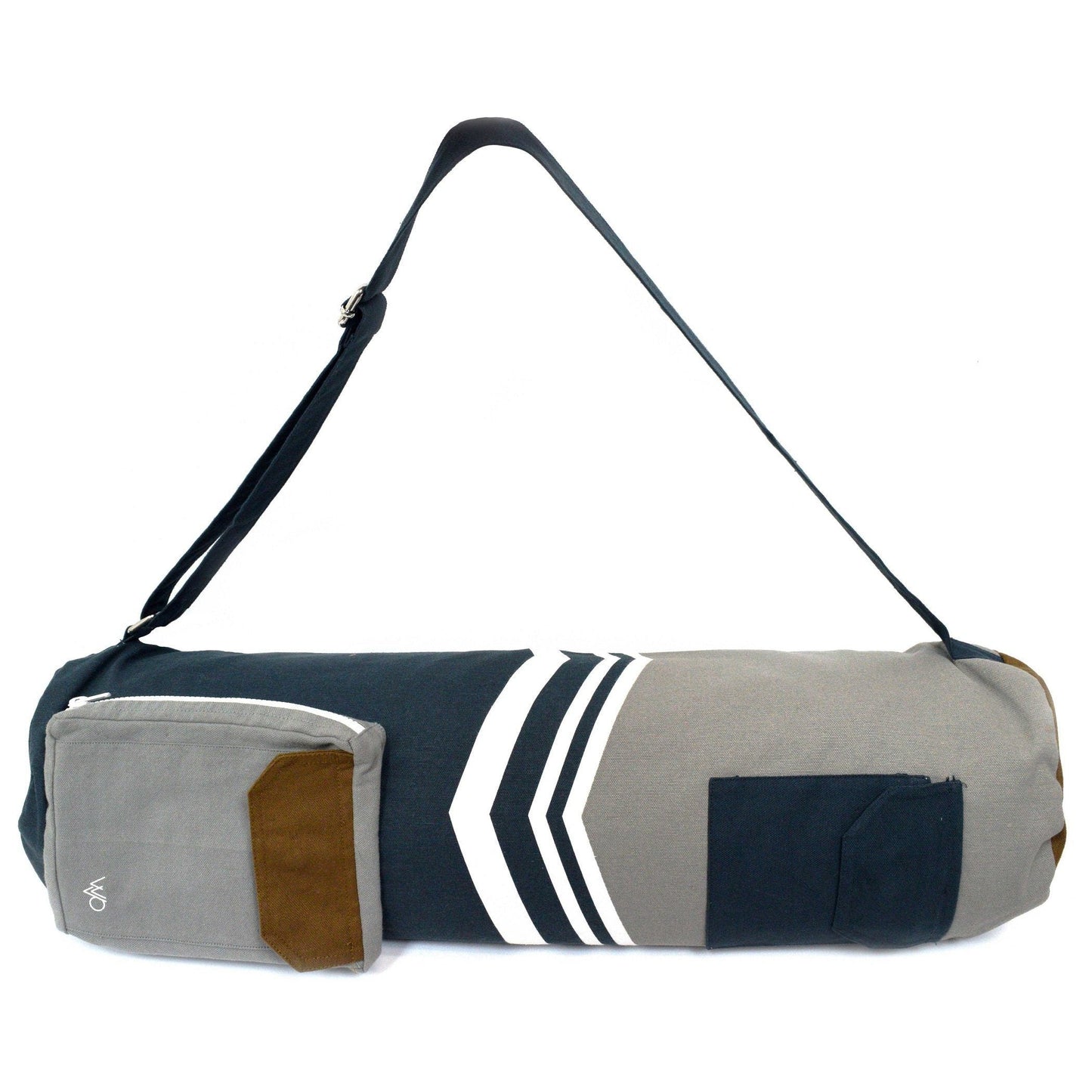 Blue & Grey Organic Yoga Mat Bag