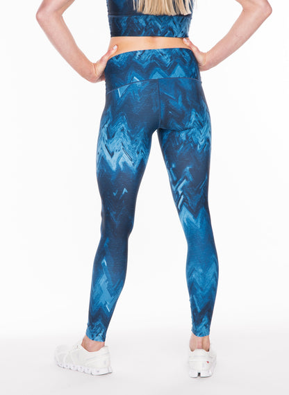 Blue Wave Yoga Pants Back