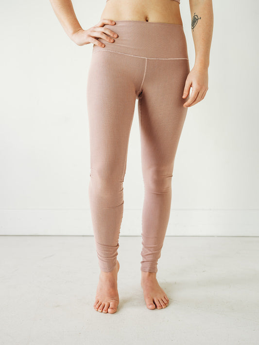 Blush Microstripe Yoga Pants Front