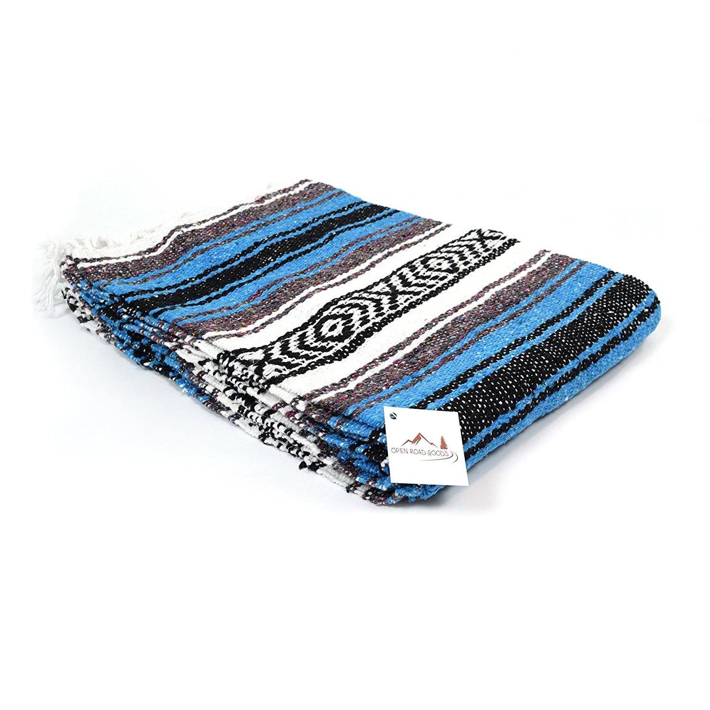 Bright Blue Falsa Yoga Blanket Folded