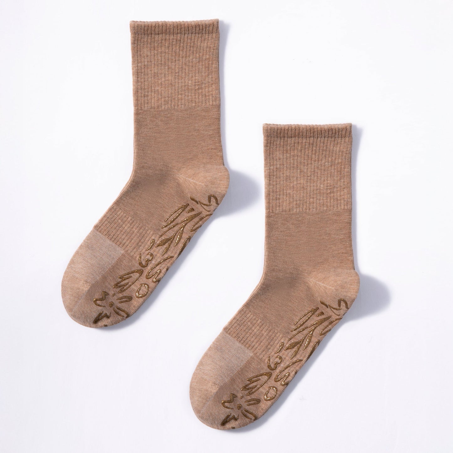 Brown Yoga Socks – Organic Cotton (1 pair)