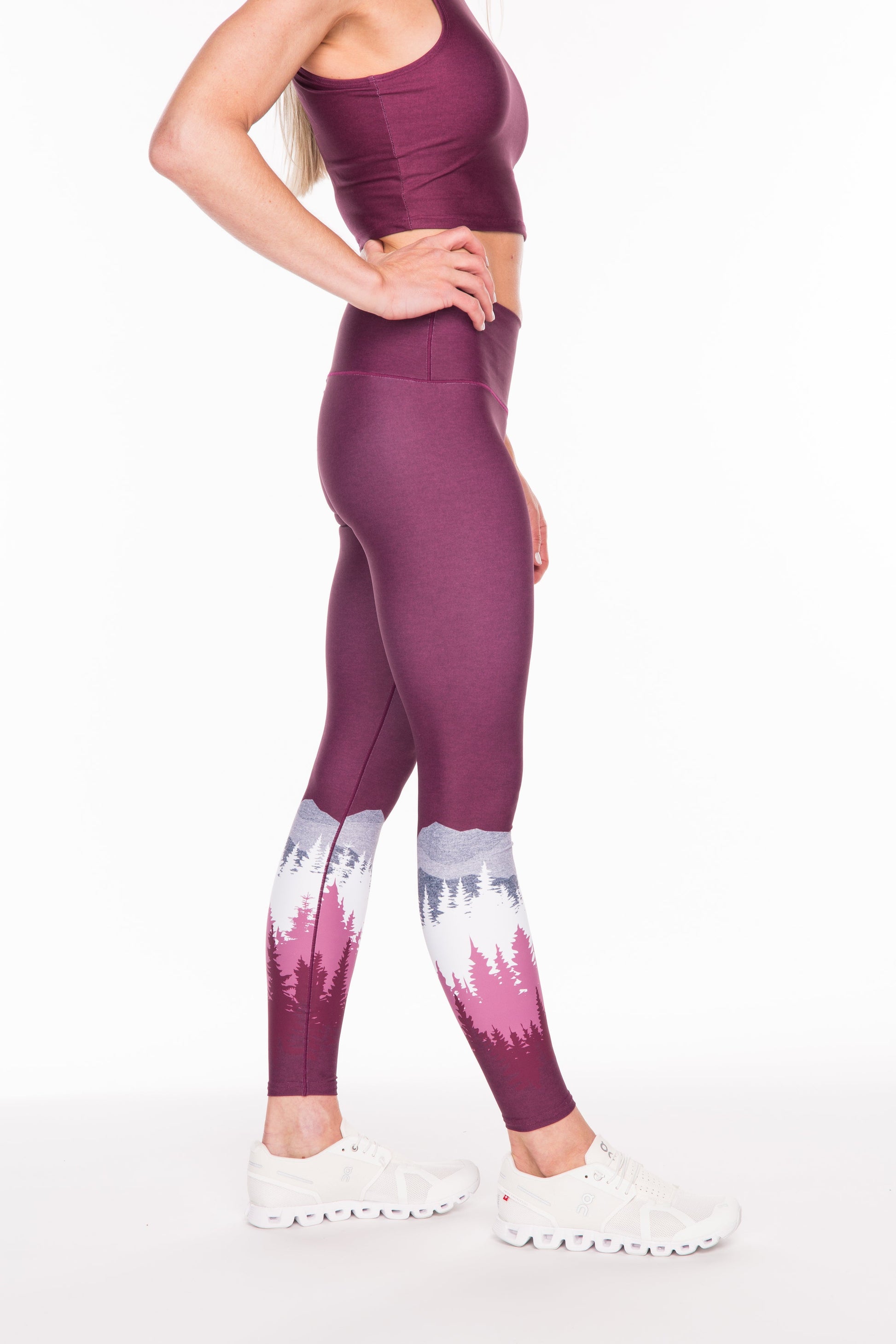 Burgundy Summit Yoga Pants Side
