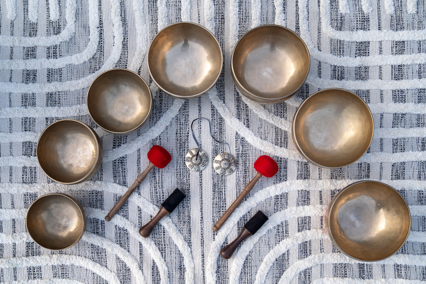 Chakra Singing Bowl Matte Finish Set Array