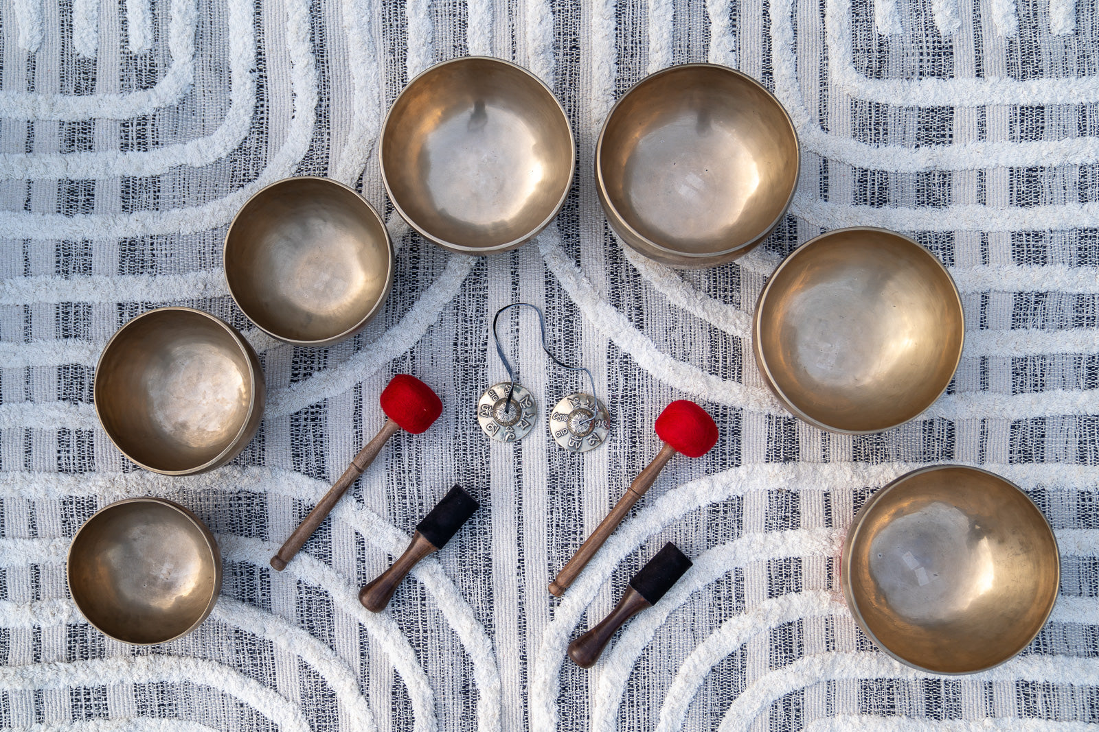 Chakra Singing Bowl Matte Finish Set Array