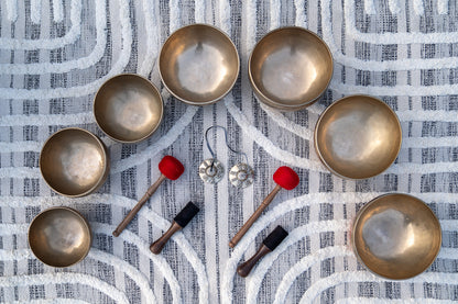 Chakra Singing Bowl Matte Finish Set Array