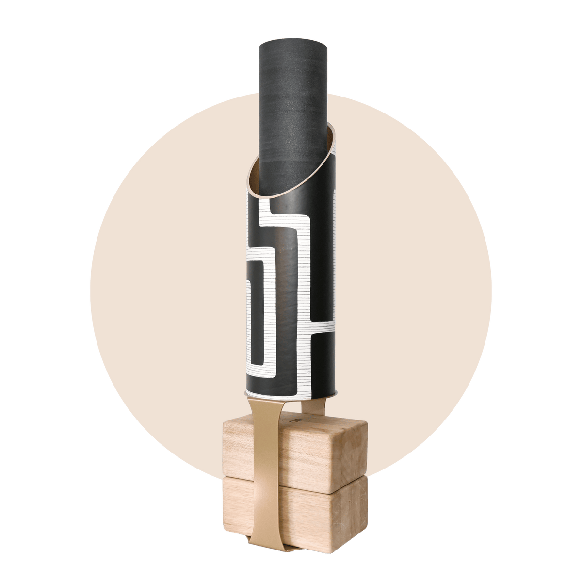 Colony Yoga Mat Storage Tube with Gold Block Stand