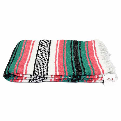 Coral & Sea Green Falsa Yoga Blanket Laid