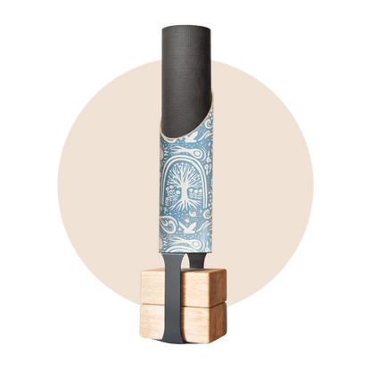 Cosmos Yoga Mat Storage Tube | Bundle Blue with Black Floor Stand