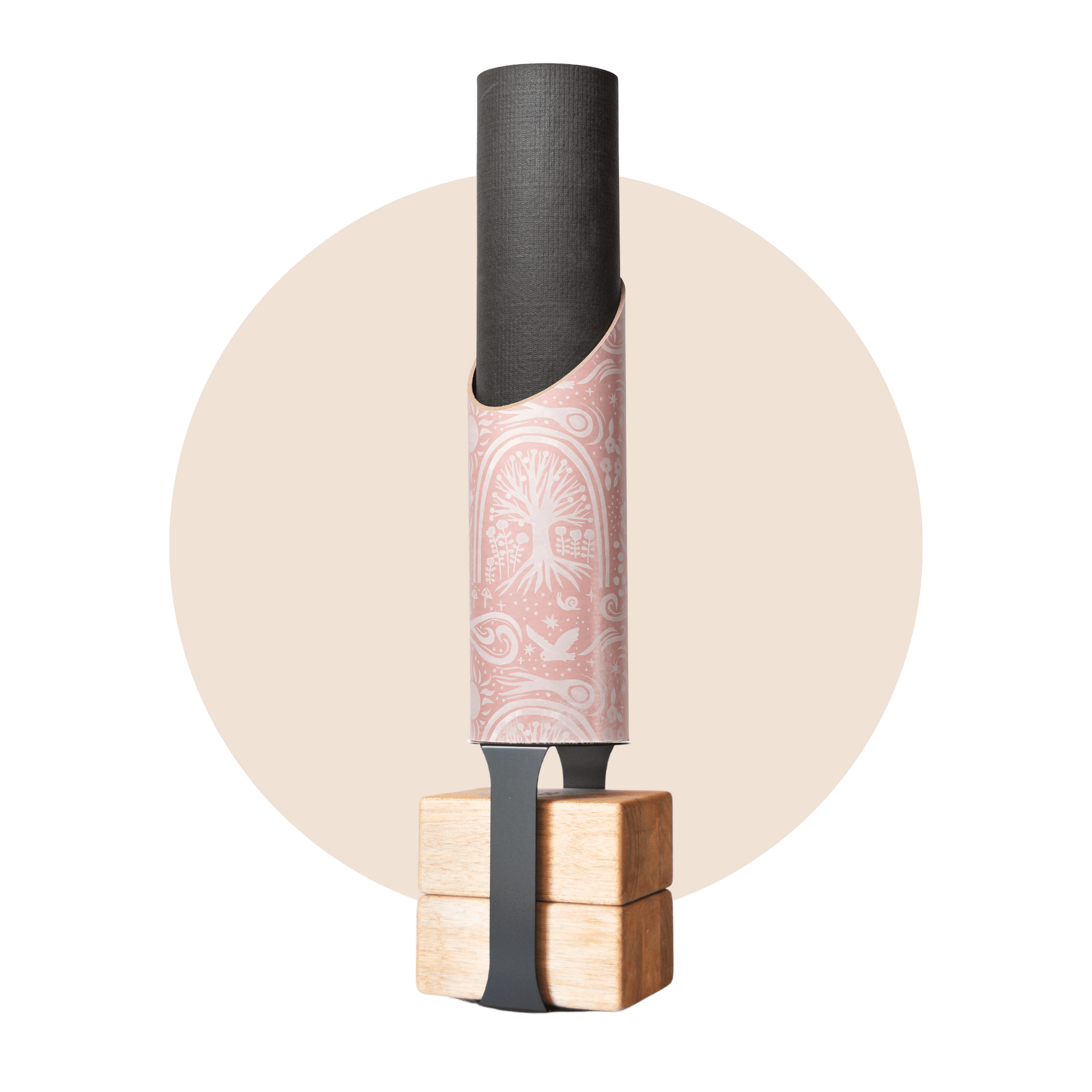 Cosmos Yoga Mat Storage Tube | Bundle Pink with Black Bracket