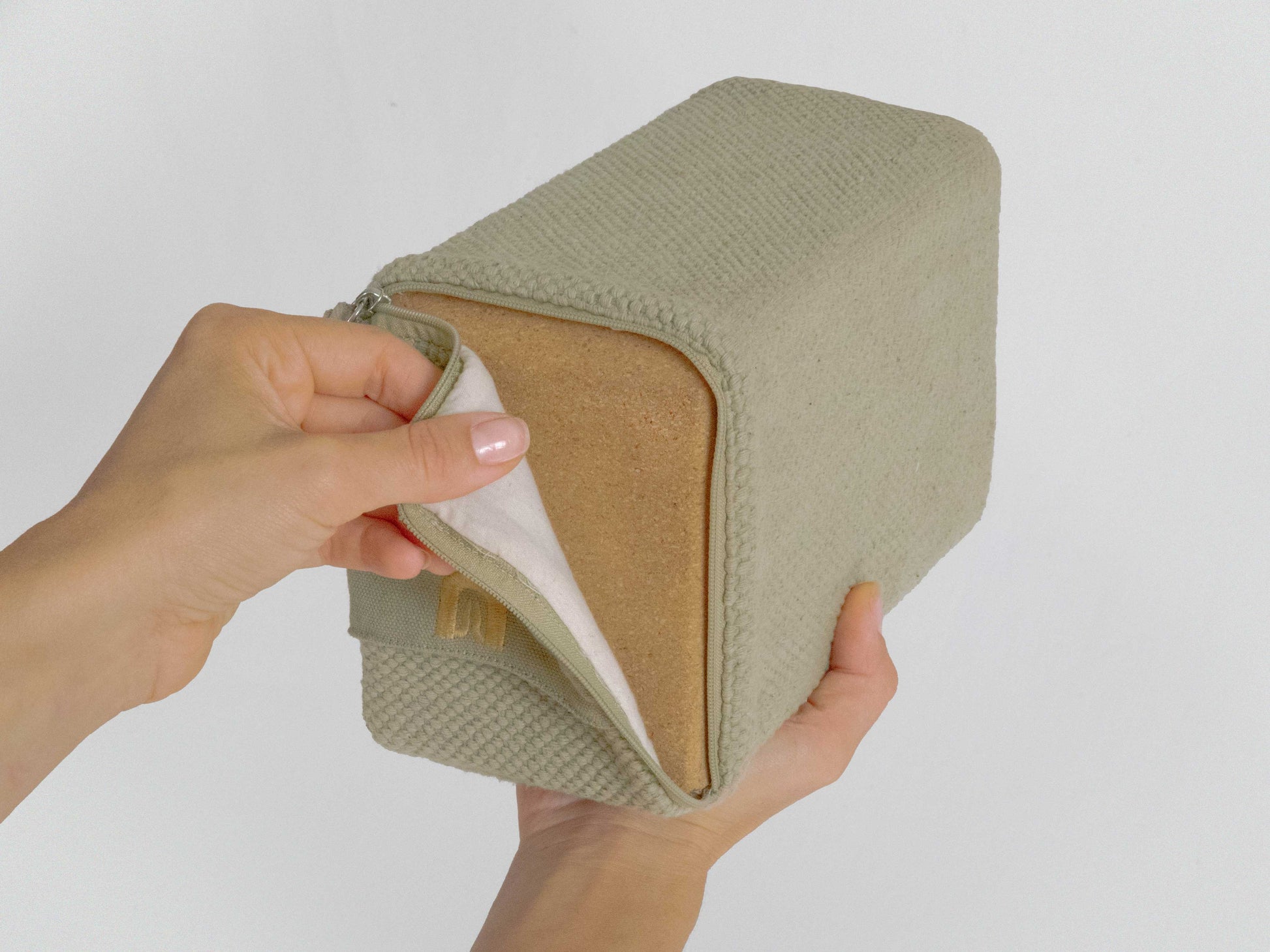 Cotton Cover and Cork Filled Yoga Block Cover Cork Inside