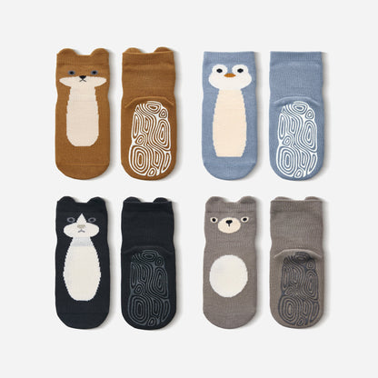 Critter Crew - Baby & Toddler Stay-On Non-Slip Socks (4-Pack)