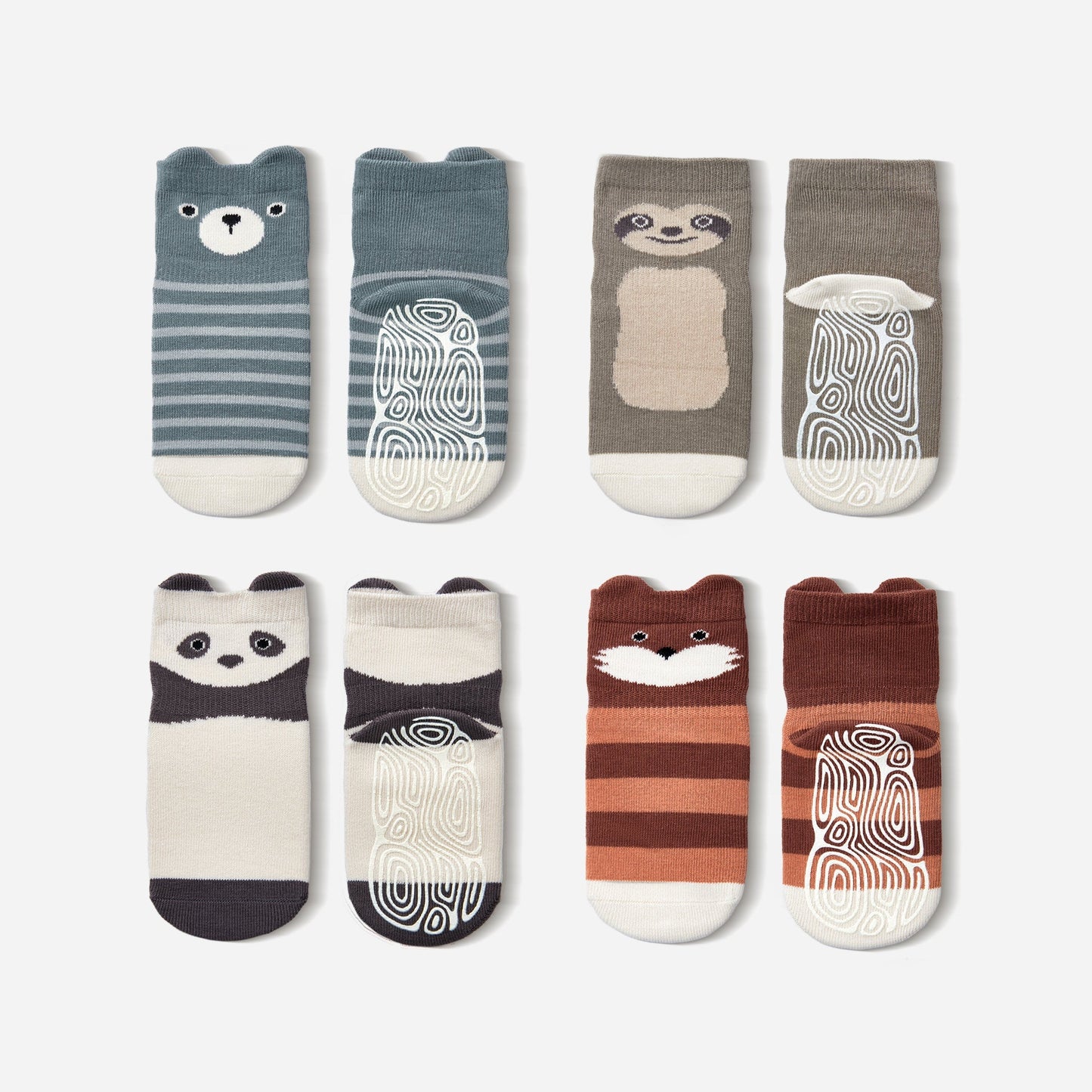 Critter Crew II - Baby & Toddler Stay-On Non-Slip Socks (4-Pack)