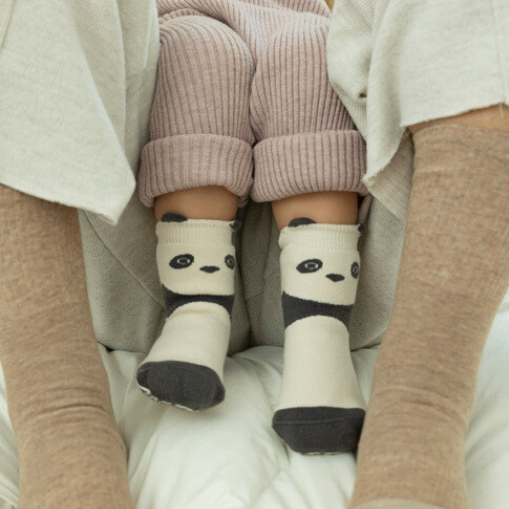Critter Crew II - Baby & Toddler Stay-On Non-Slip Socks (4-Pack) Panda