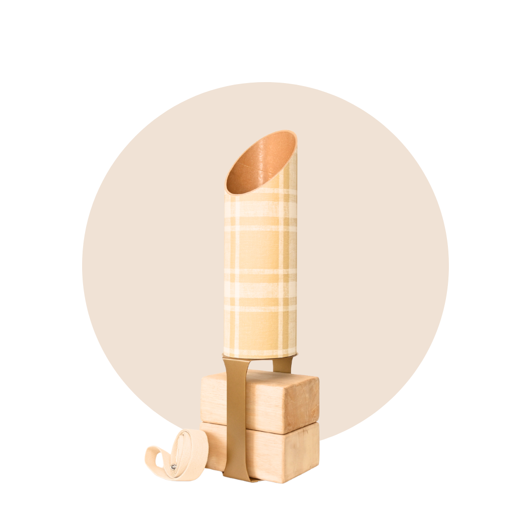 Dad Plaid Yoga Mat Storage Tube Dijon Gold