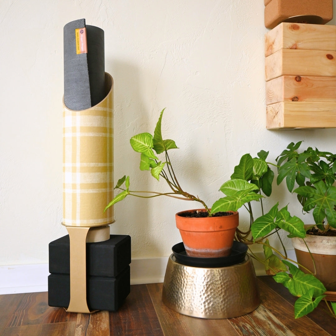 Dad Plaid Yoga Mat Storage Tube Lifestyle