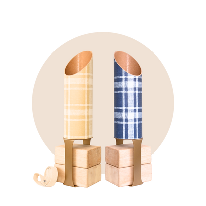 Dad Plaid Yoga Mat Storage Tube Gold Stand Family