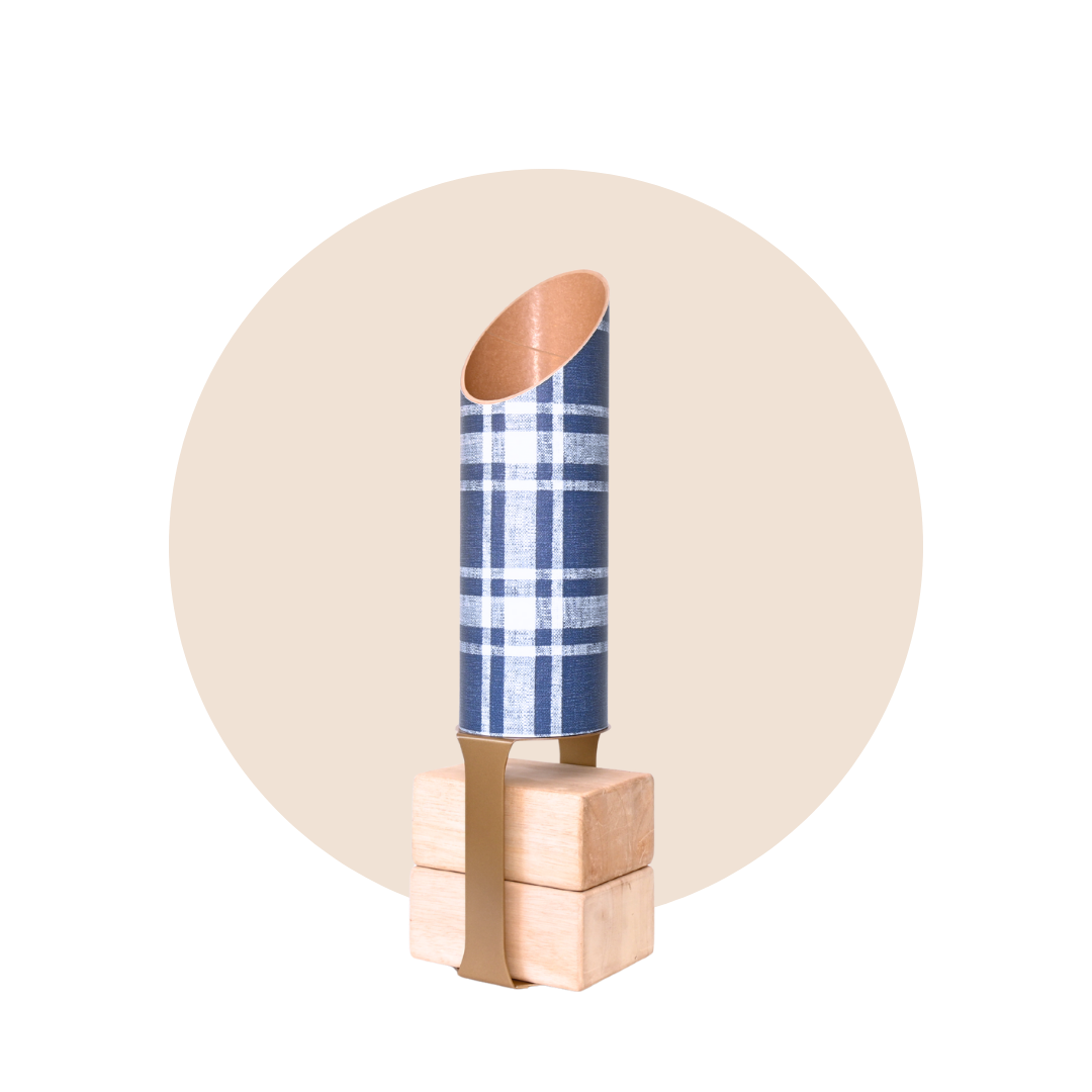 Dad Plaid Yoga Mat Storage Tube Navy Gold