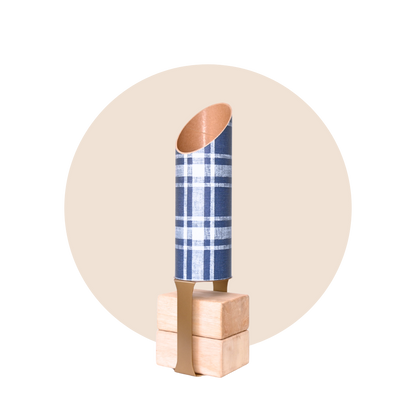 Dad Plaid Yoga Mat Storage Tube Navy Gold