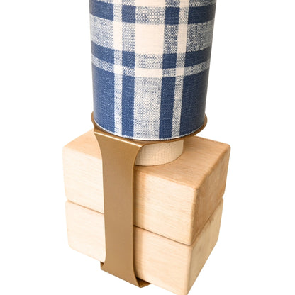Dad Plaid Yoga Mat Storage Tube Navy Tube Gold Stand