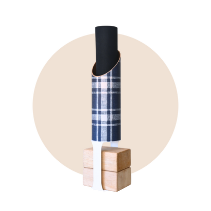 Dad Plaid Yoga Mat Storage Tube Navy White
