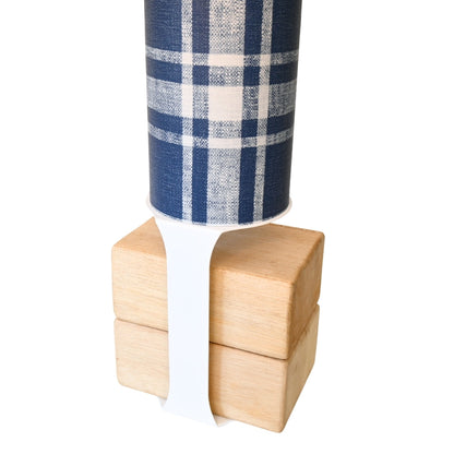 Dad Plaid Yoga Mat Storage Tube White Stand Navy Tube