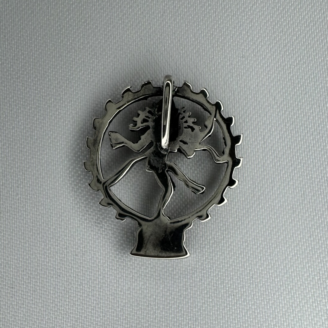 Nataraj Dancing Shiva Sterling Silver Pendant Back
