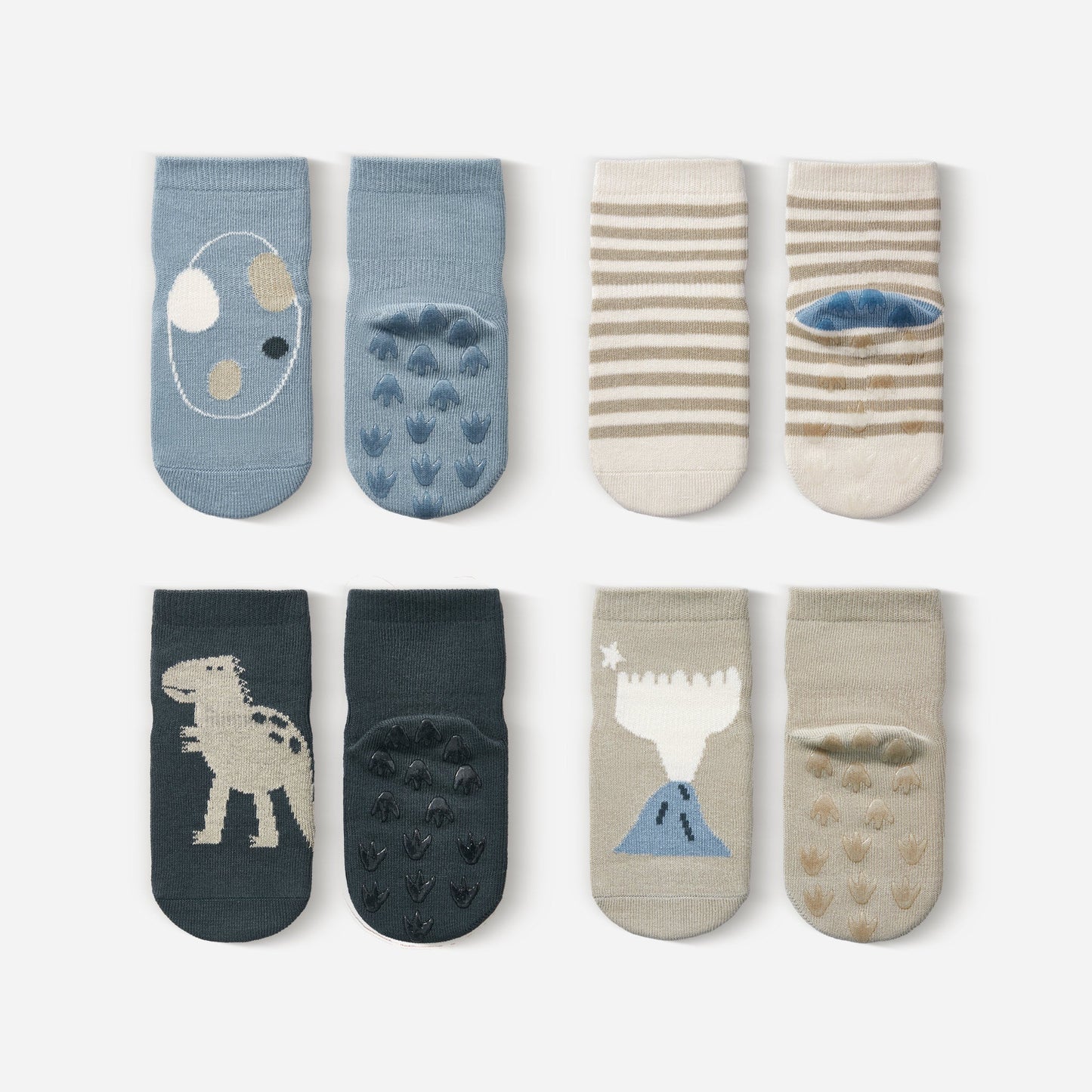 Dinosaur - Baby & Toddler Stay-On Non-Slip Socks (4-Pack)