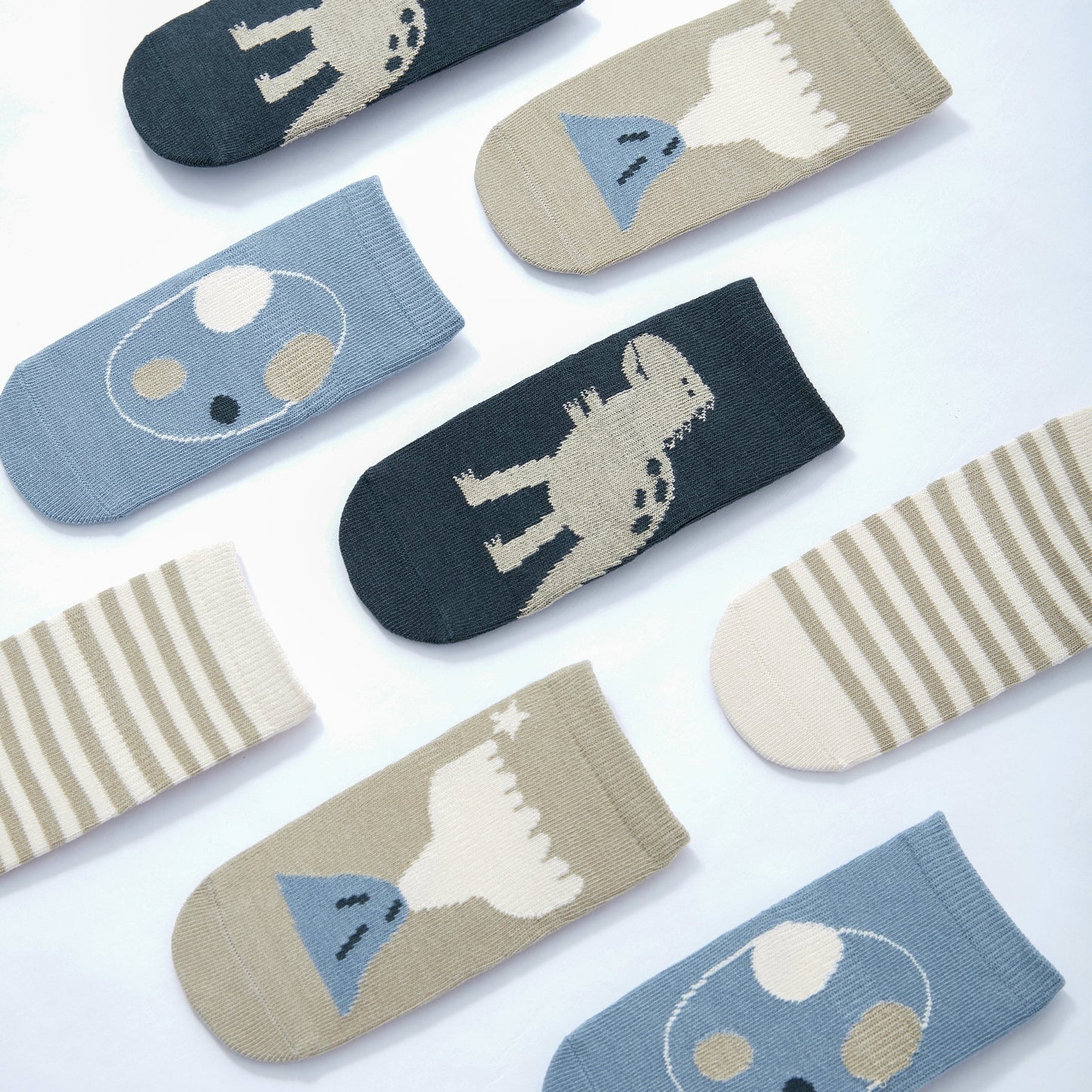 Dinosaur - Baby & Toddler Stay-On Non-Slip Socks (4-Pack) Displayed