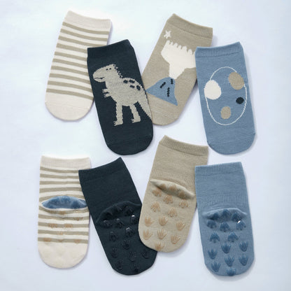 Dinosaur - Baby & Toddler Stay-On Non-Slip Socks (4-Pack)