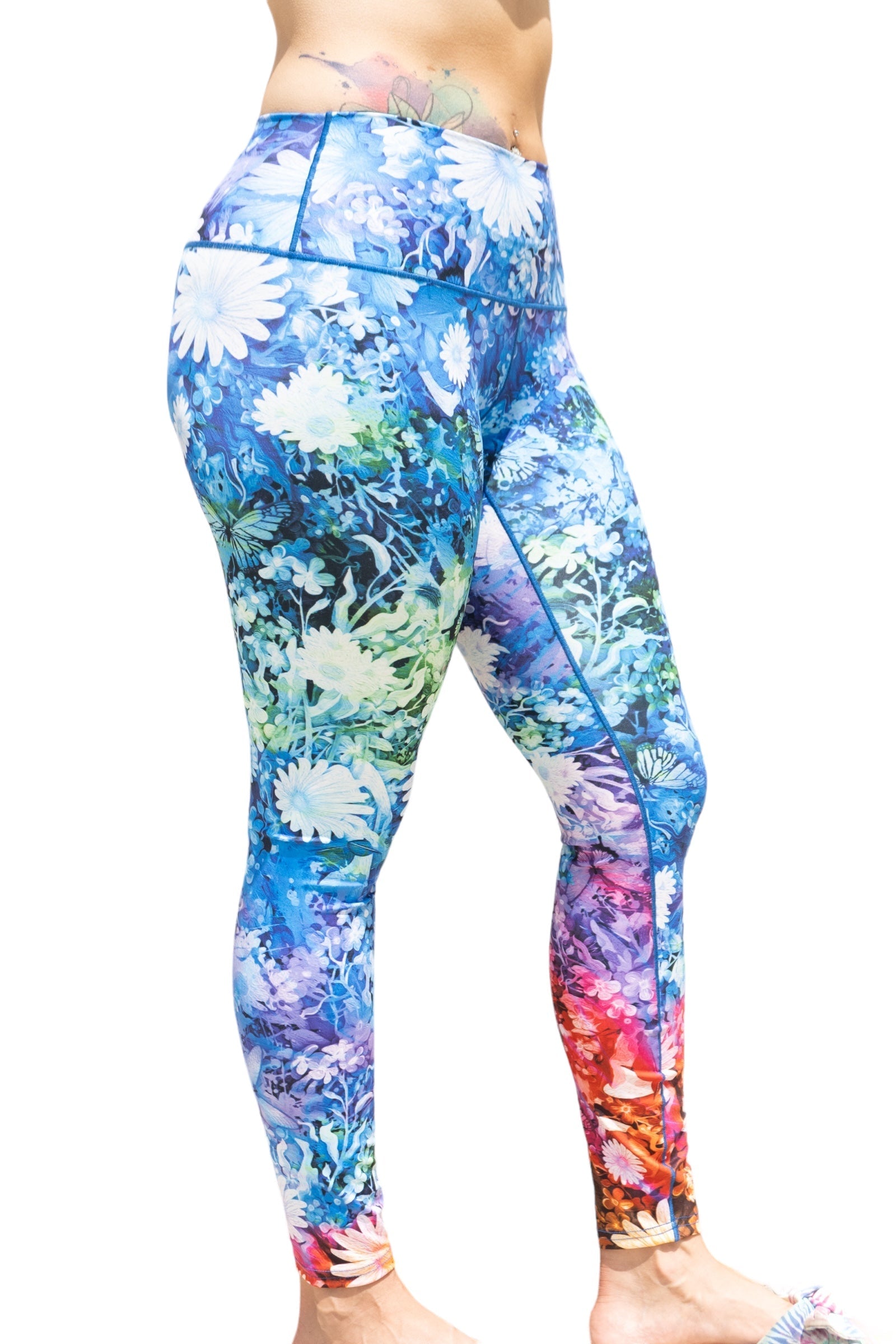 Floral Burst Tie Dye Yoga Pants