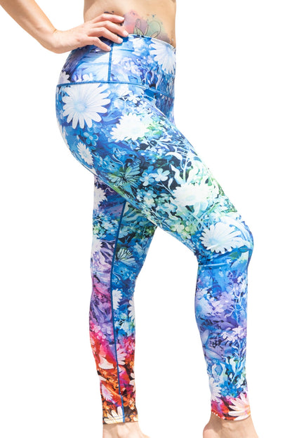 Floral Burst Tie Dye Yoga Pants Other Side