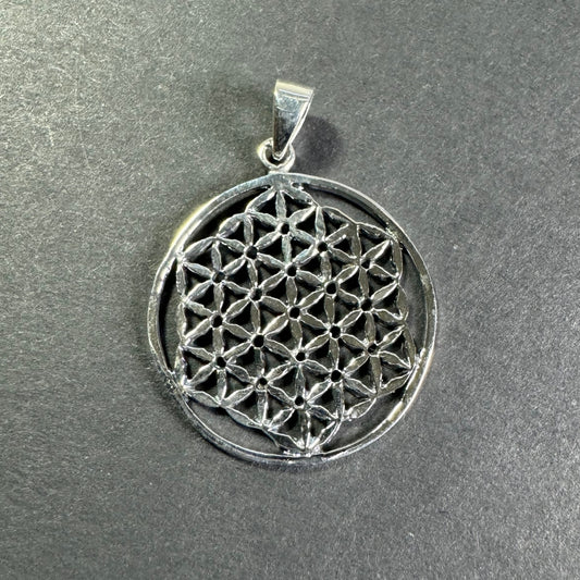 92.5% Sterling Silver Flower of Life Pendant