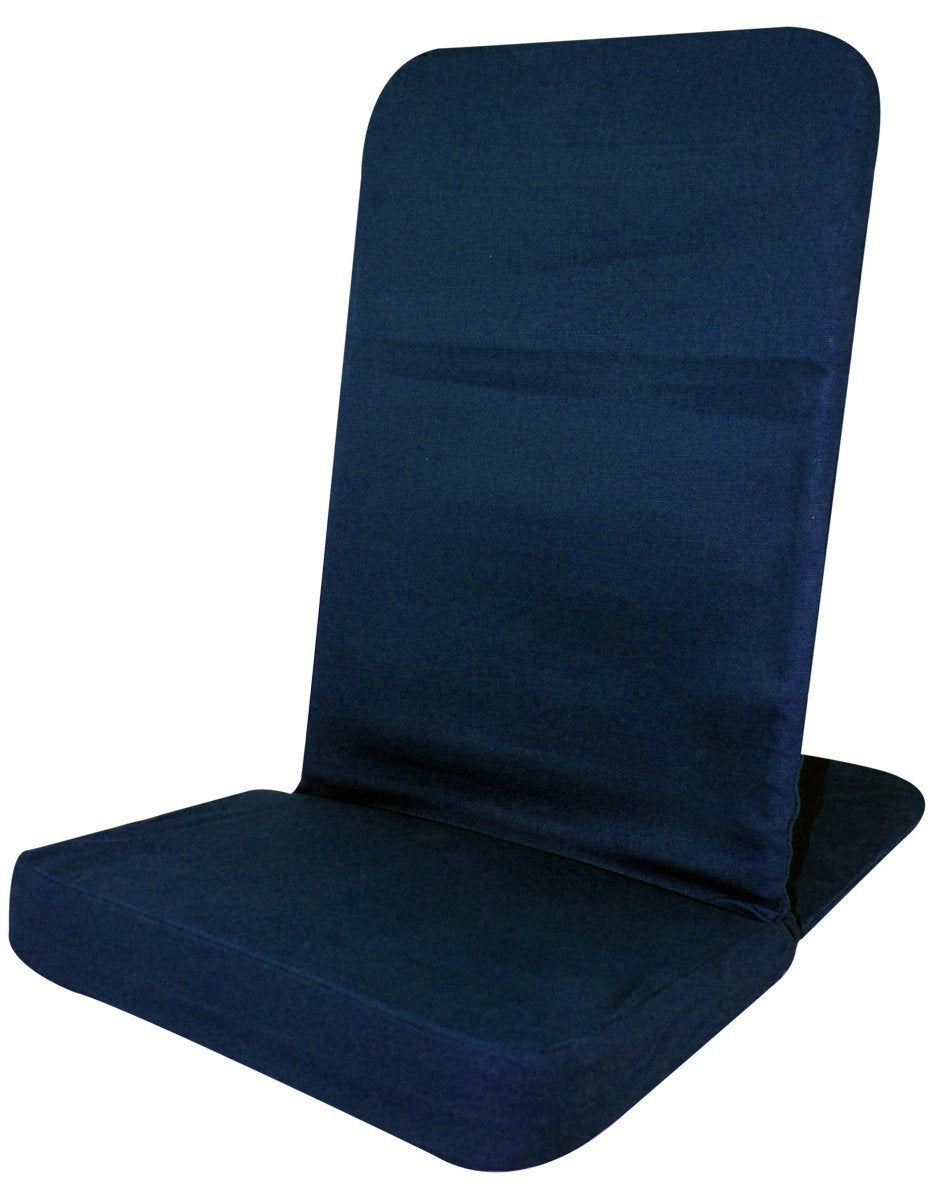 Folding Meditation Floor Chair with Back Rest Navy Blue