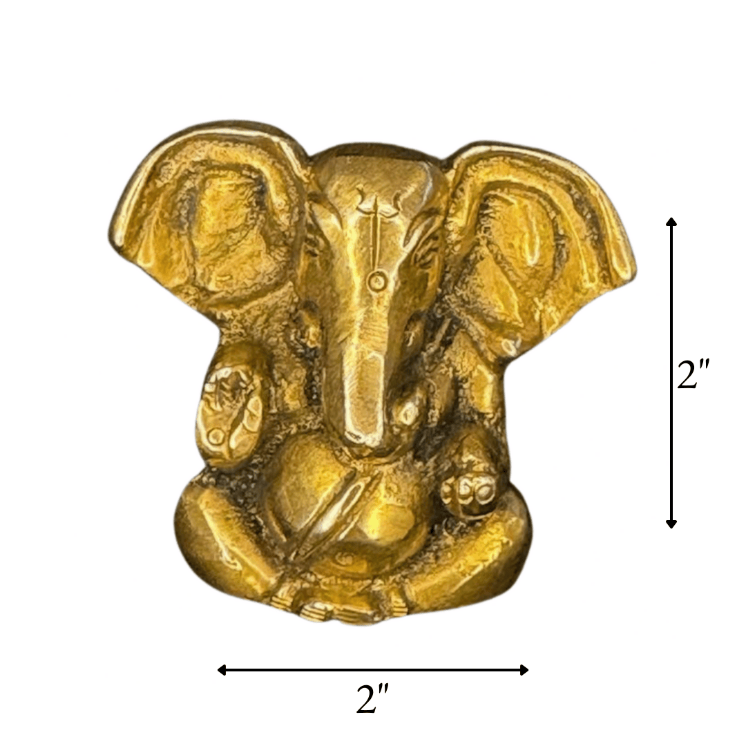 Brass Ganesh Statue - Small Murti Measurements