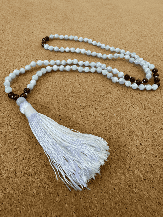 Veilbreaker - Garnet & Blue Quartz 6mm Handcrafted Mala