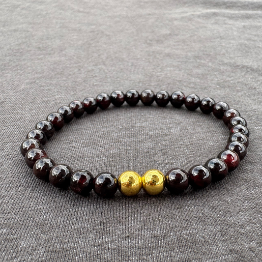 Garnet 6mm Mala Bracelet