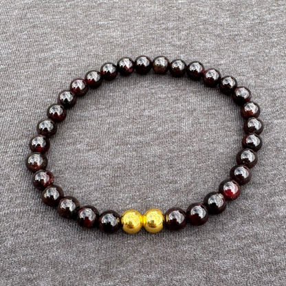 Garnet 6mm Mala Bracelet