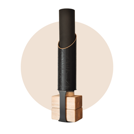 Ginger Yoga Mat Storage Tube | Bundle Black with Black Floor Stand