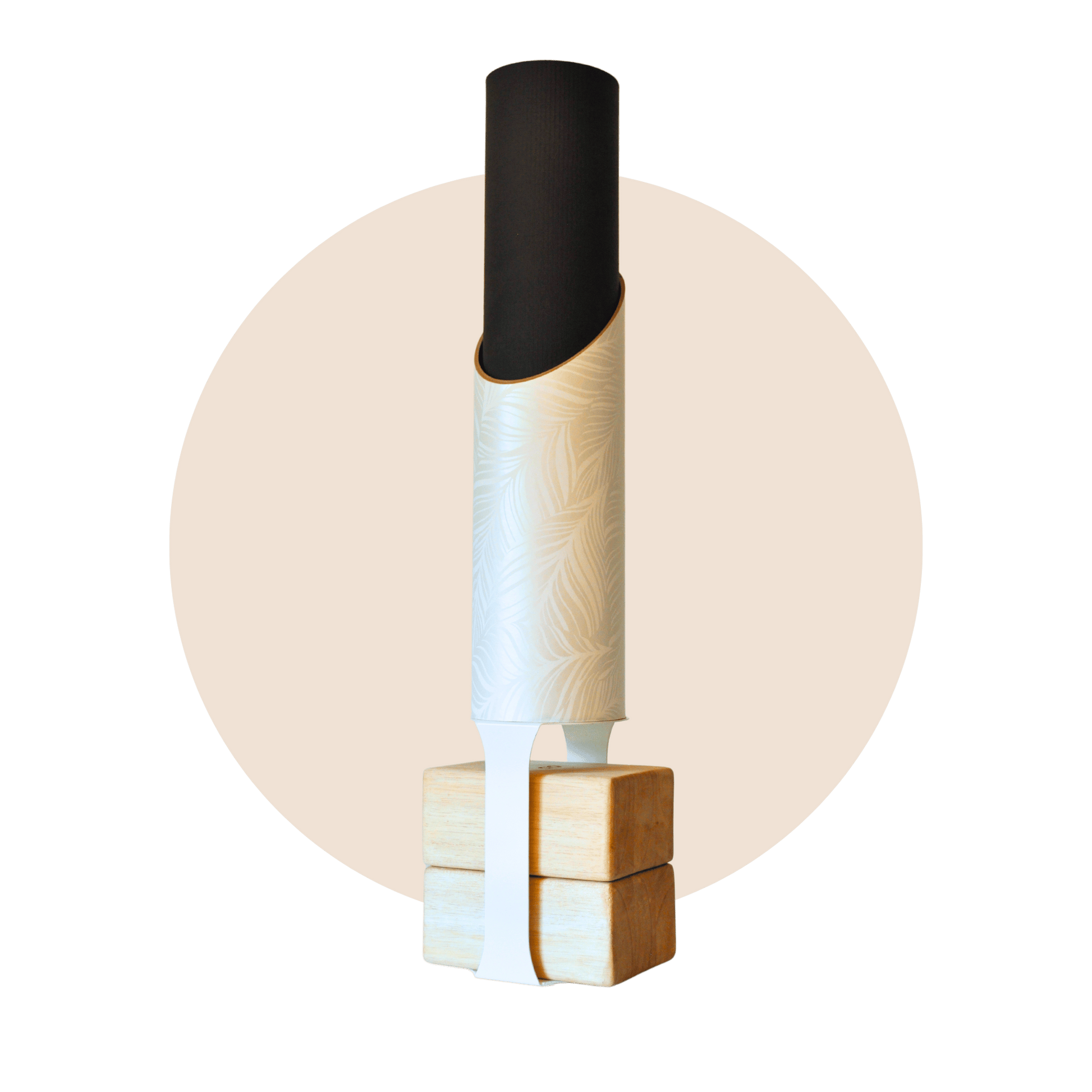 Ginger Yoga Mat Storage Tube | Bundle White with White Floor Stand