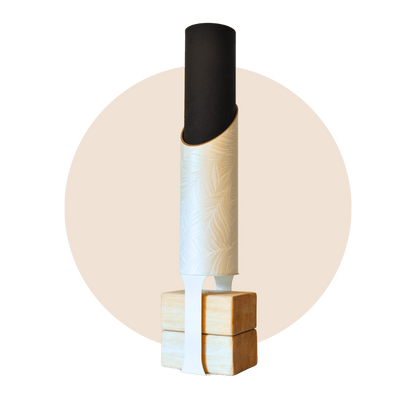 Ginger Yoga Mat Storage Tube | Bundle White with White Floor Stand