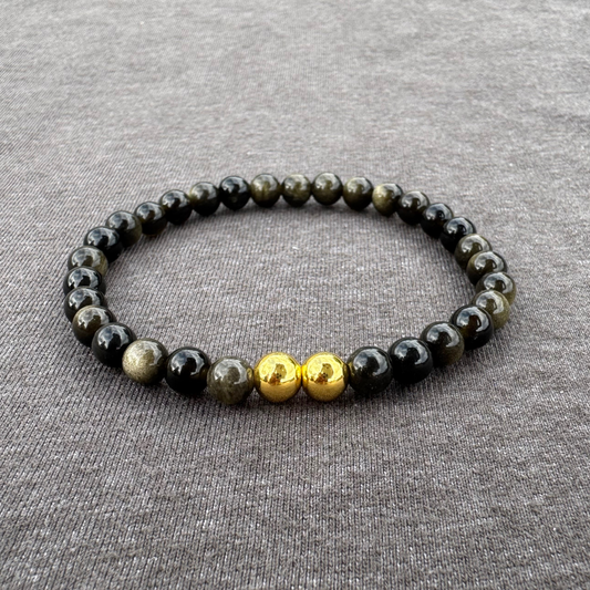 Gold Obsidian 6mm Mala Bracelet