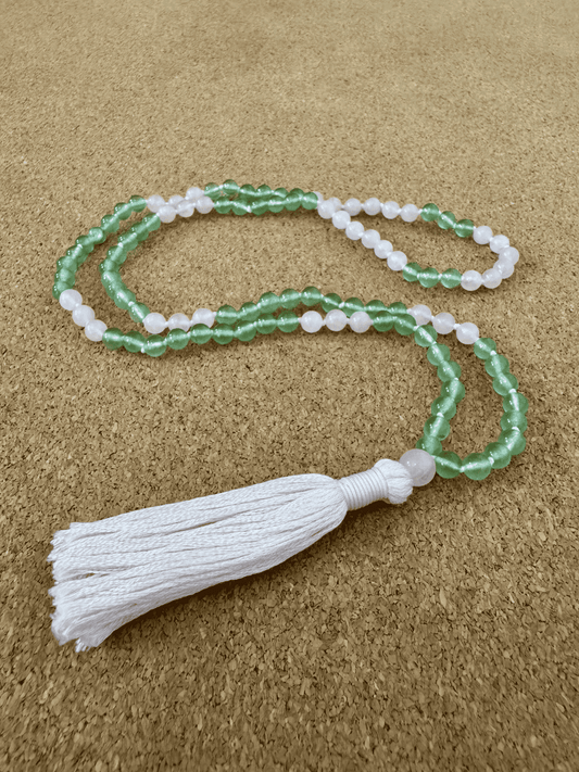 Heartspire - Green Aventurine & Rose Quartz 6mm Handcrafted Mala