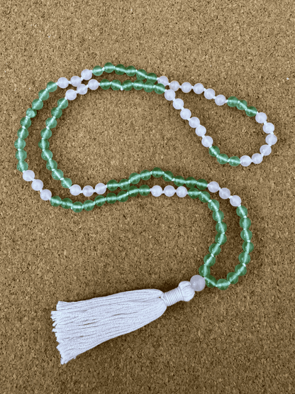 Heartspire - Green Aventurine & Rose Quartz 6mm Handcrafted Mala
