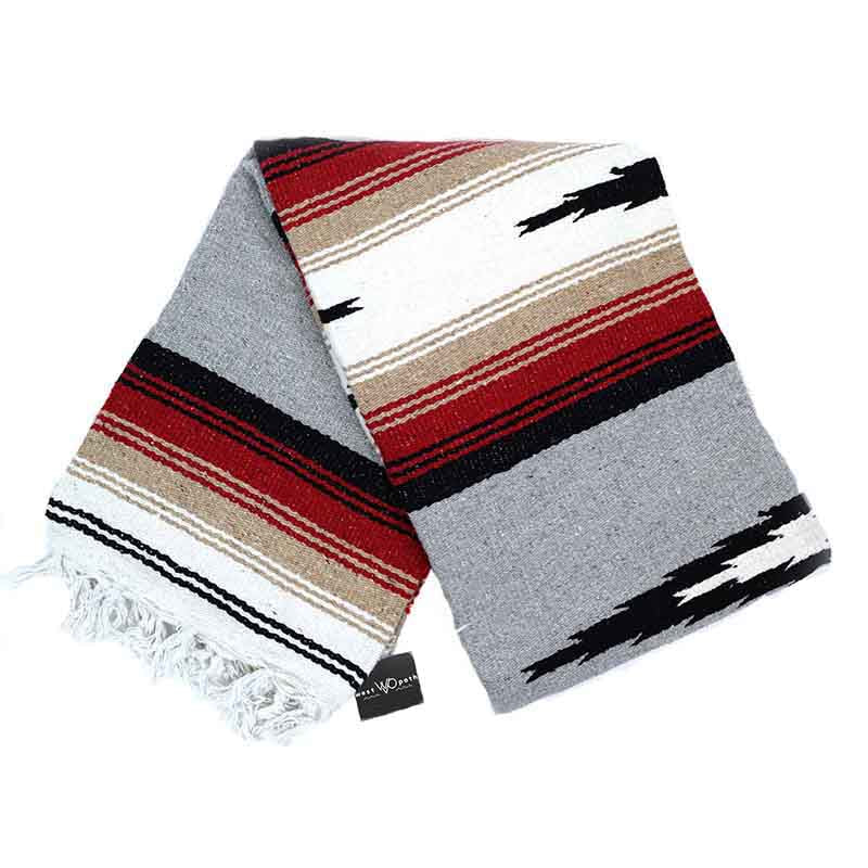Grey Baja Diamond Yoga Blanket Angle Fold